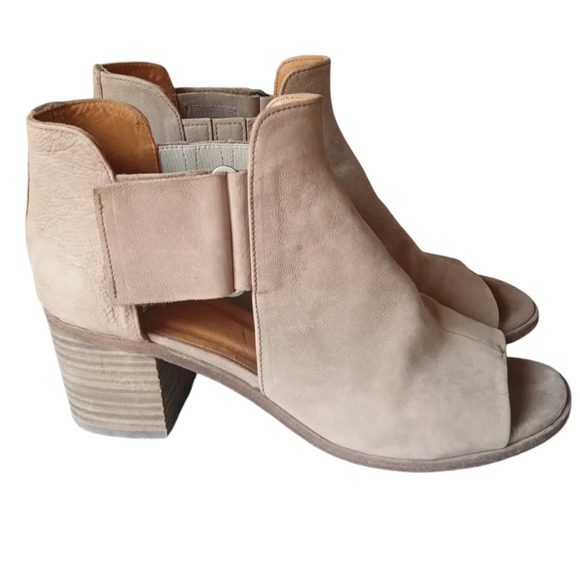 Coclico Neutral Tan Zephira Heeled Sandal Made in Spain Size 38 8 Stacked Heel - Picture 5 of 7